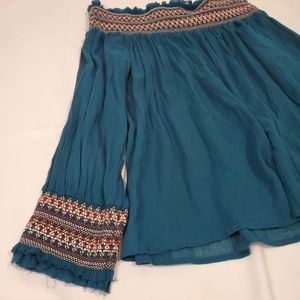 NWT Anthropologie Love Sam Off Shoulder Jade Top